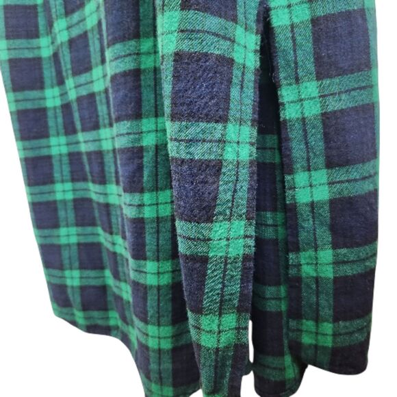 Latuza Cotton Flannel Maxi-Nightgown-L-Tartan Xmas Plaid-Navy/Green-Oversized - Picture 9 of 12